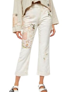 FREE PEOPLE WE THE FREE LOVE ALIVE HIGH RISE PATCHWORK BOYFRIEND JEAN SIZE 29